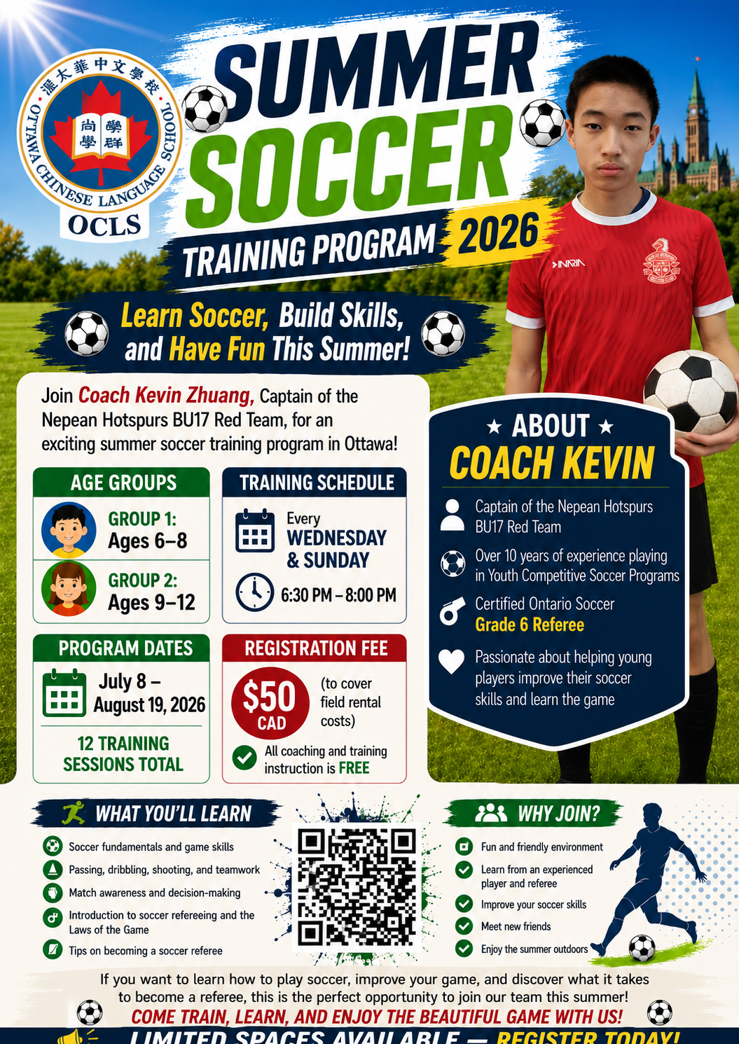 Summer Soccer Training Program 2026 poster